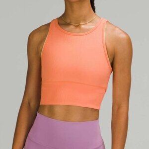 Lululemon Power Pivot Reversible Ribbed Tank Top Sz 6 Golden Apricot